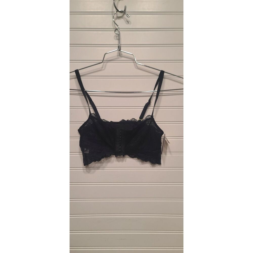 Auden Unlined Bralette Black Front Closure Size XS NWT